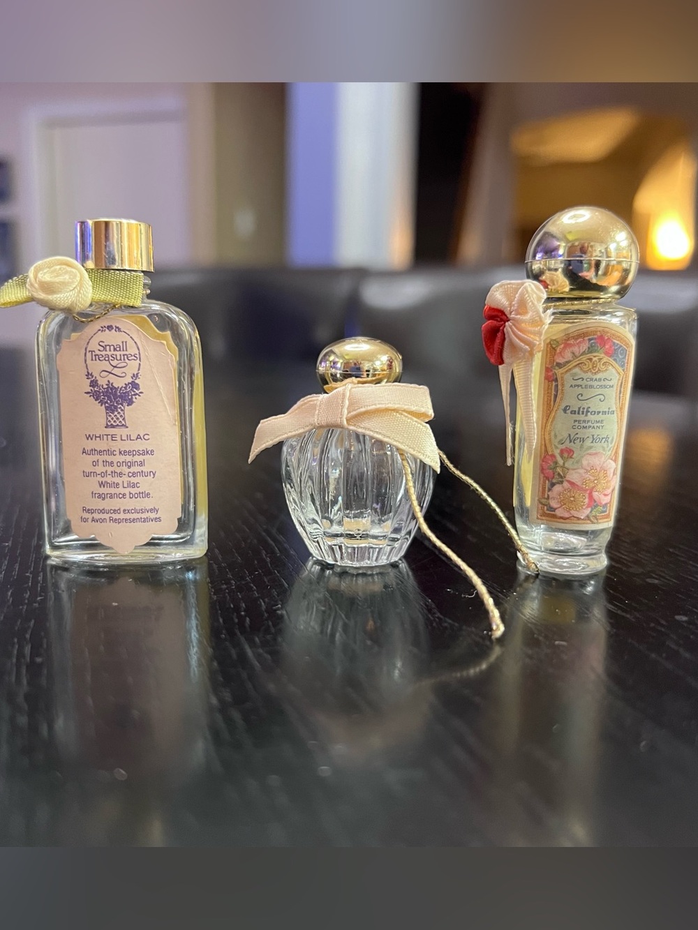 Avon Small Treasures Fragrance Bottles 3 pc Set Vintage Empty